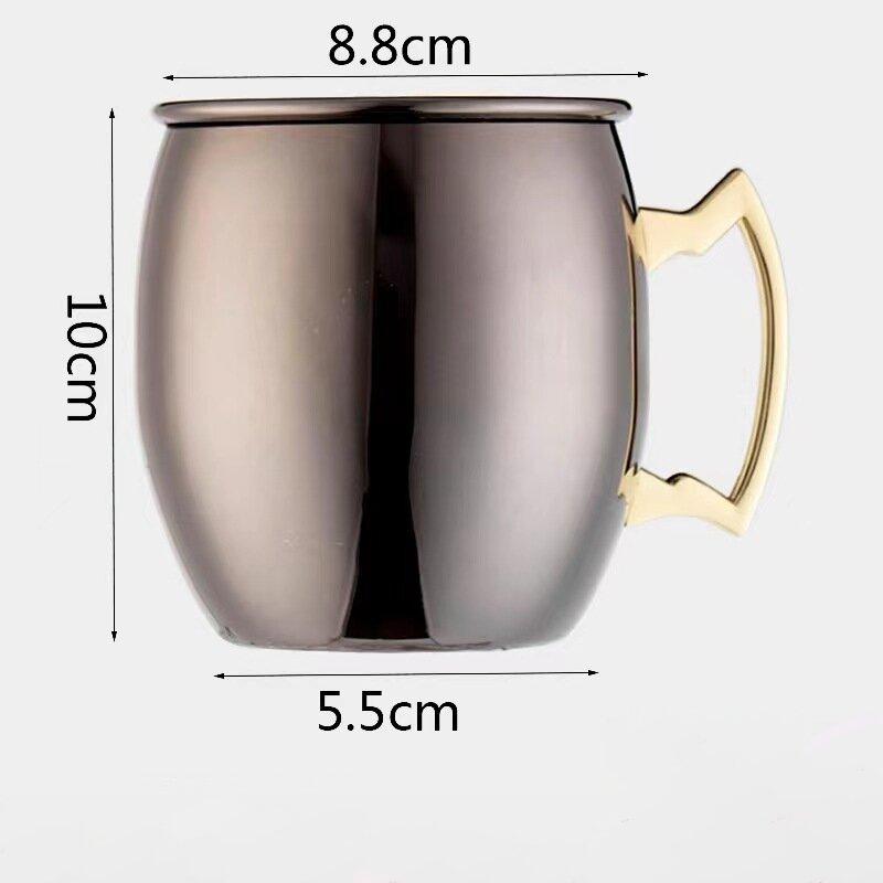 530ml Moscow Mule Mugs Hammered Copper Stainless Steel Cocktail Cup Beer Glasses Beer Mug Drinking Mug for Water Cold Drinks