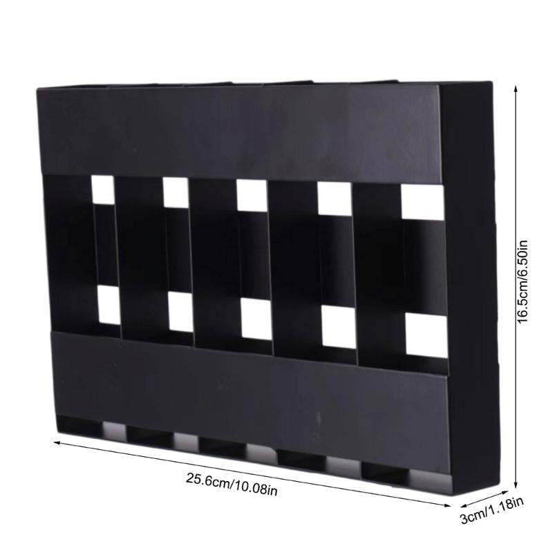 Functional Slim Adhesive Cabinet Door Mount 5 Compartment Adhesive Metal Straw Organizers Slim Cabinet Door Wall Mount