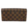 Used 12564 Portefeiulle Kaisa N61227 7940 Logo Ebene Brown Pink Bifold Two-tone Damier Rose Ballerine Ladies from Japan