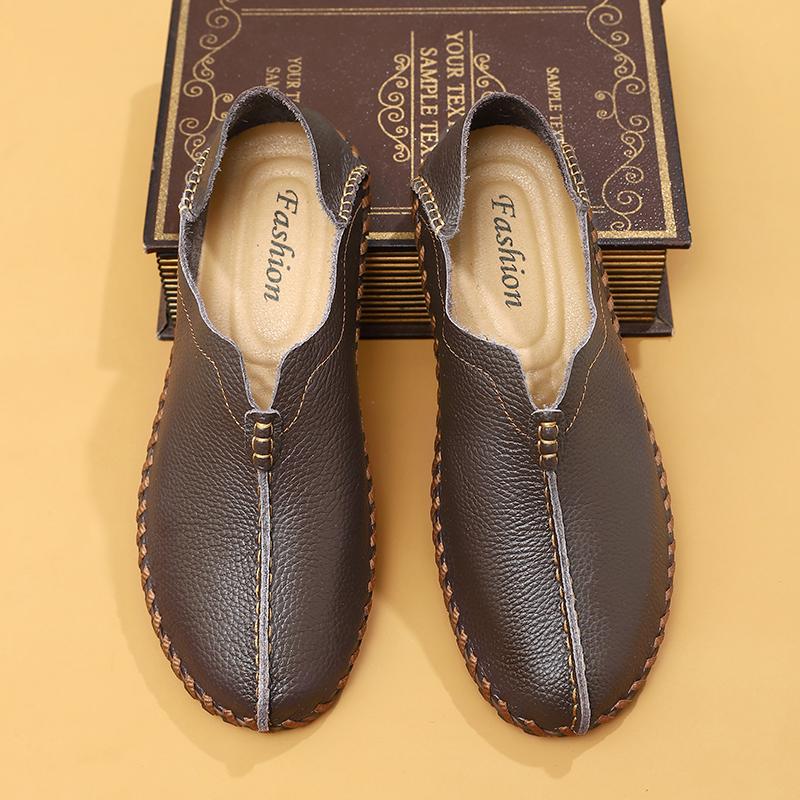 Handmade Genuine Leather Men Shoes Soft Casual Leather Shoes Men Loafers Comfortable Moccasins Men Flats Shoes