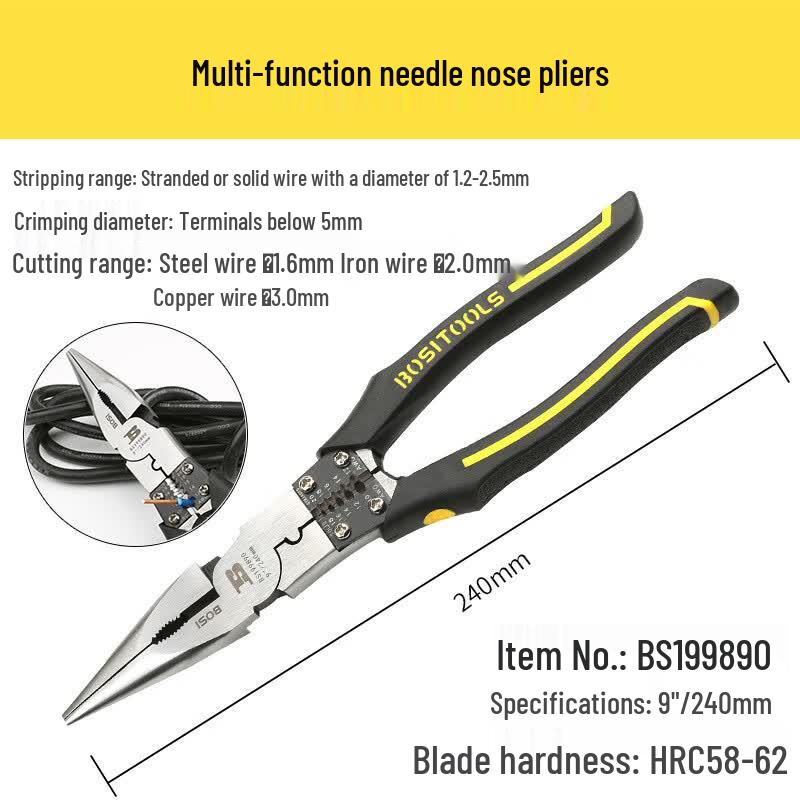 BOSI 9-inch Multi-function Electrician Pliers