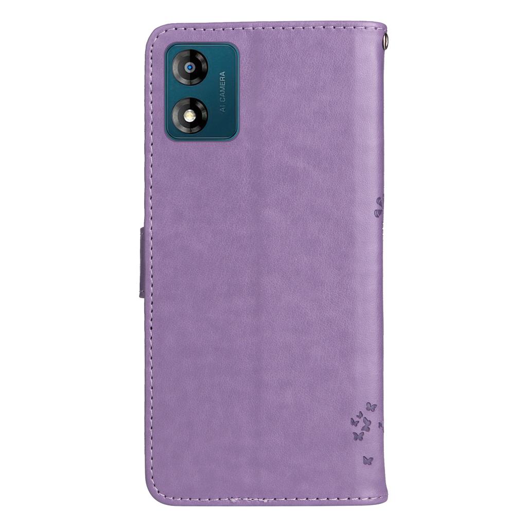 For Motorola Moto E13 4G Phone Case with Stand Cat Tree Pattern Leather Wallet Mobile Cover