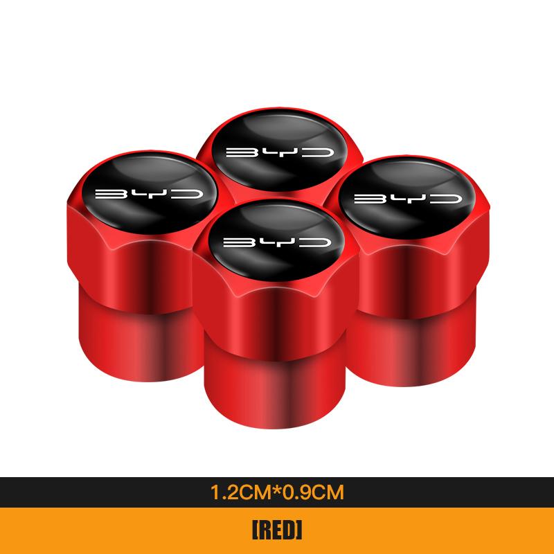 4Pcs Car Wheel Tire Valves Caps Waterproof Dustproof Cover For BYD Atto 3 Yuan Plus Han Tang EV F3 E6 Dmi Song F0 Qin Pro G3 I3