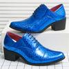 New Men's Pointed Silver Gold Blue Glitter Patent Leather Dress Casual Shoes Wedding Dress Homecoming Footwear Zapatos Hombre