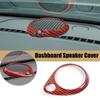 Red Carbon Fiber Dashboard Speaker Horn Cover Ring Decor For Dodge Durango 11+