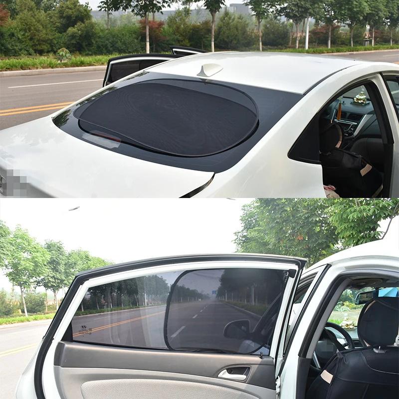 5PCS Car Window Sunshade Cover Sun UV Protection Auto Front Rear Black Window Curtain Side Glass Mesh Sunshades Accessories