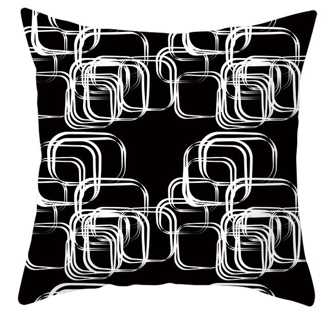 New Simple Black and White Plain Pillowcase Geometric Home Cushion Cover