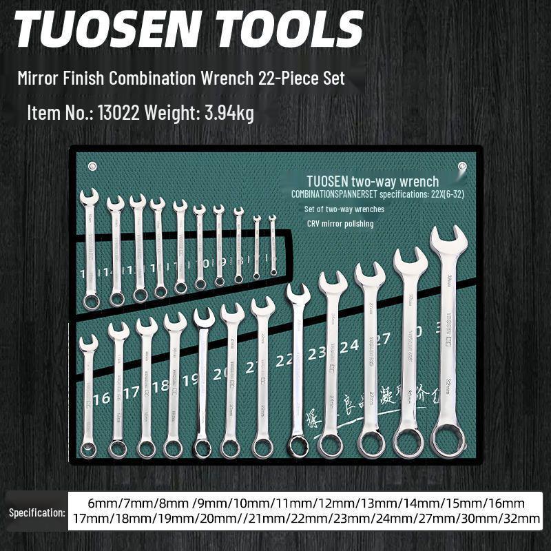 

Багатофункціональний набір гайкових ключів подвійного призначення: Повний набір ручних інструментів для авторемонту з накидними та відкритими ключами