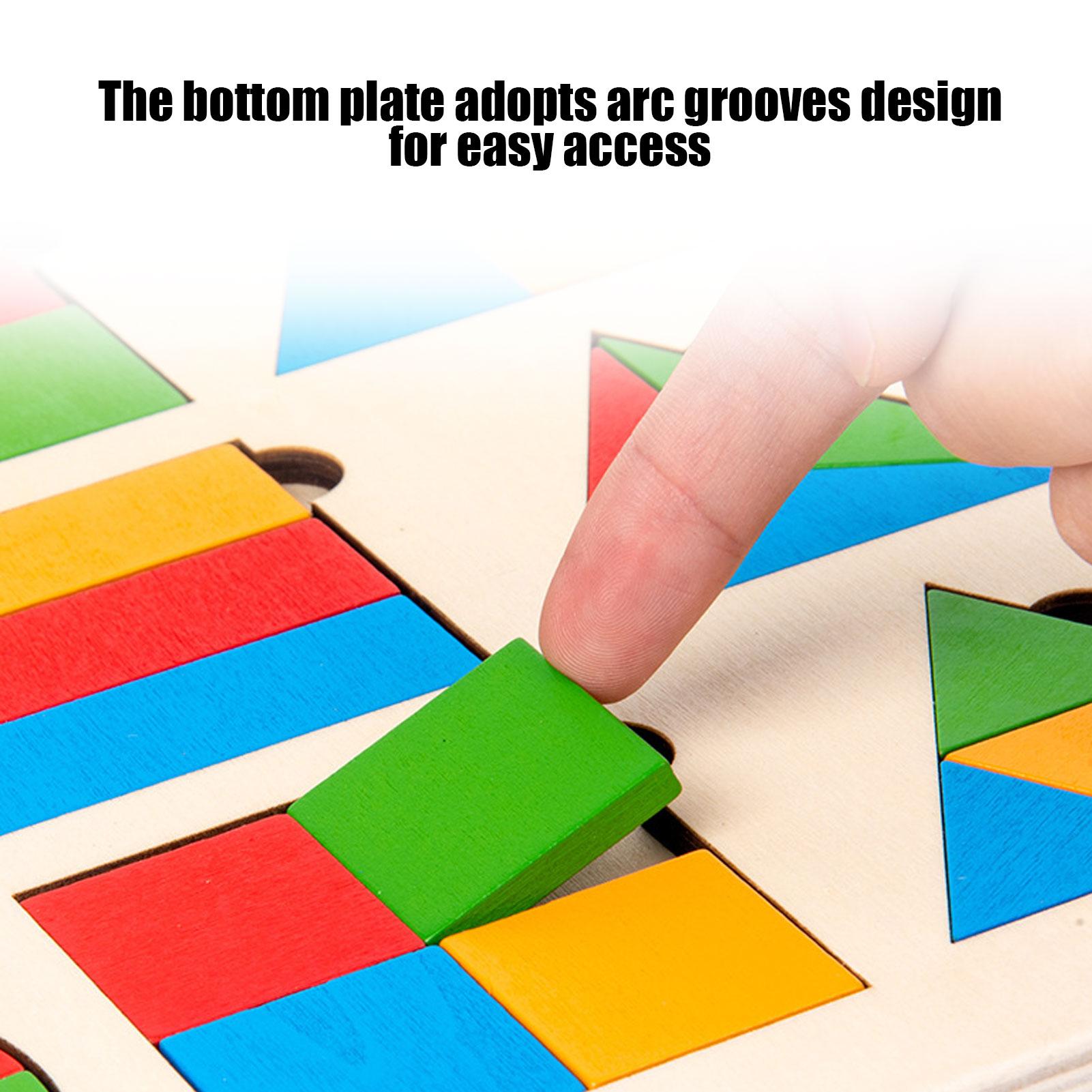 Wooden Geometric Shape Board Preschool Learning Educational Game Toys for Children Toddler