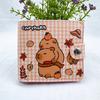 New Capybara Coin Purse With Buttons Mini Card Holder PU Leather Short Wallet Women Girls