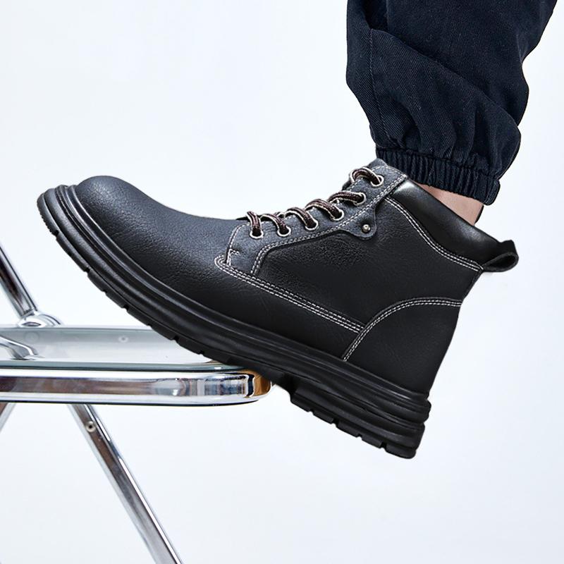 Golden Sapling Men's Ankle Boots Autumn Winter Thick Soled Fashion Retro Micro Fiber Leather Man Shoes Outdoor Leisure Tide Boot