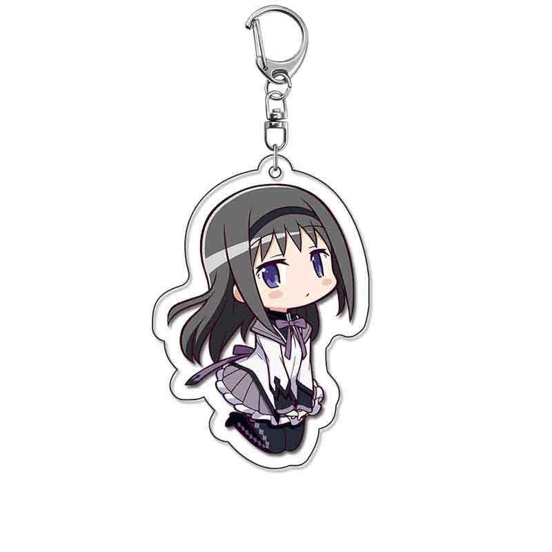 1pc Anime Puella Magi Madoka Magica Kaname Akemi Homura Cartoon Keychain Bag Tag ACG Decorative Baji Keyring