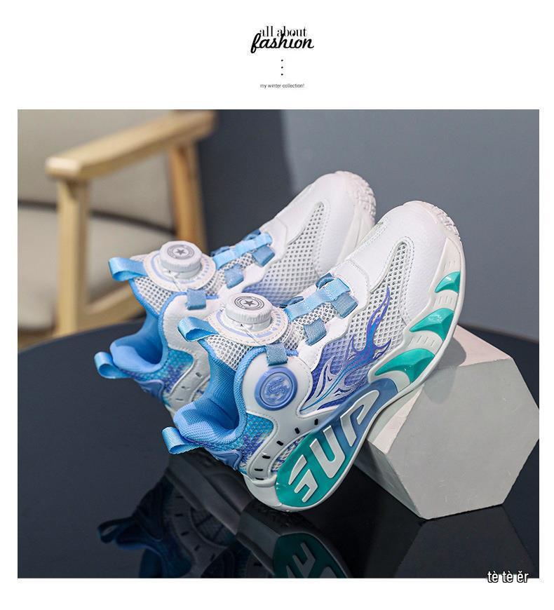Kids & Adults Basketball Shoes with Rotary Buckle - Breathable, Lightweight, All-Season Training Shoes