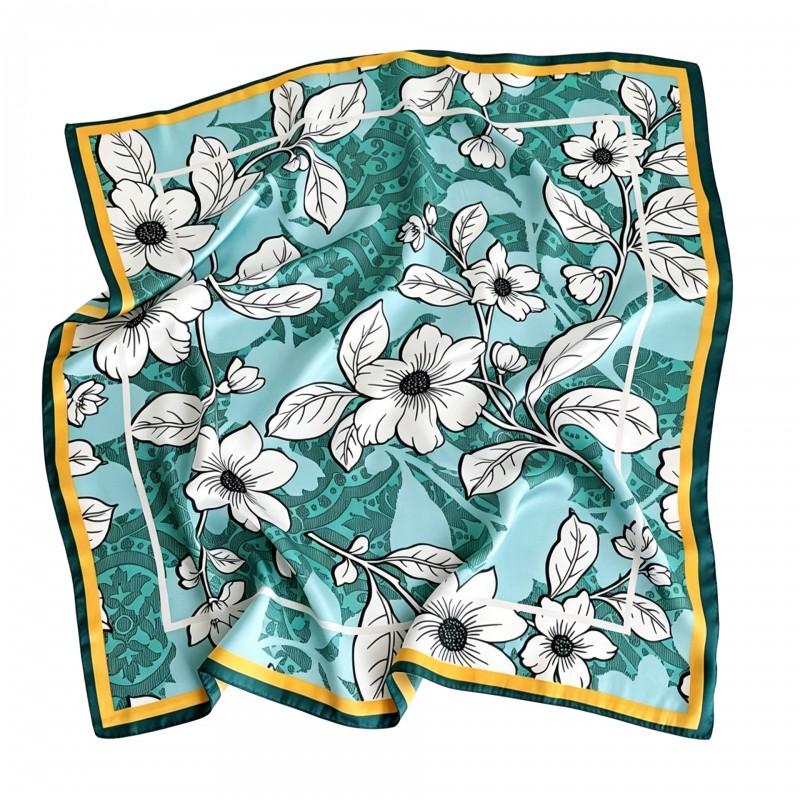 70x70cm Nylon Square Scarf Women Vintage Print Lightweight Accessory Office Casual Hair Styling