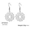 LIKGREAT Stainless Steel Lotus Flower Earrings Elegant Mandala Chakra Drop Pendant Women Healing Buddha Spiritual Yoga Jewelry