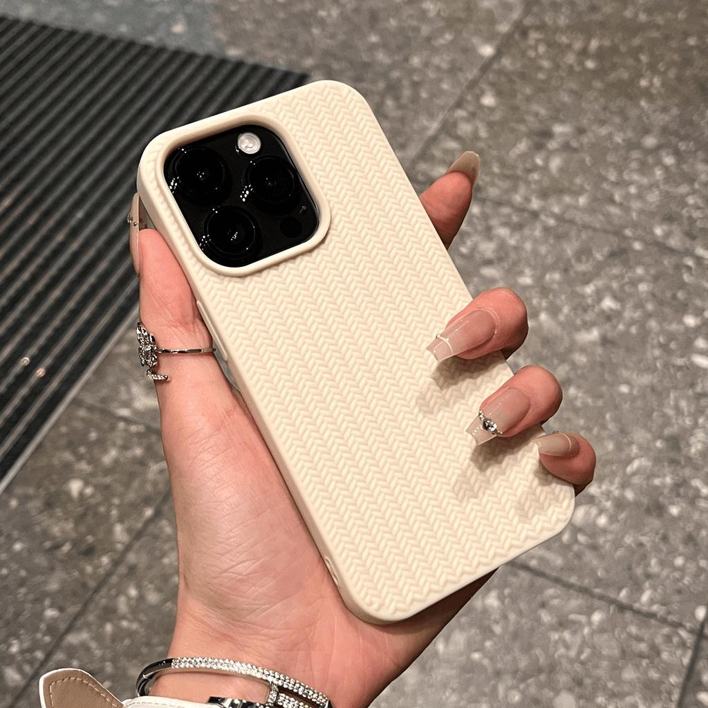 Schwarze gestrickte iPhone 15 Einfache und High-End 13/14 Hülle 12 Schutzhülle Weich