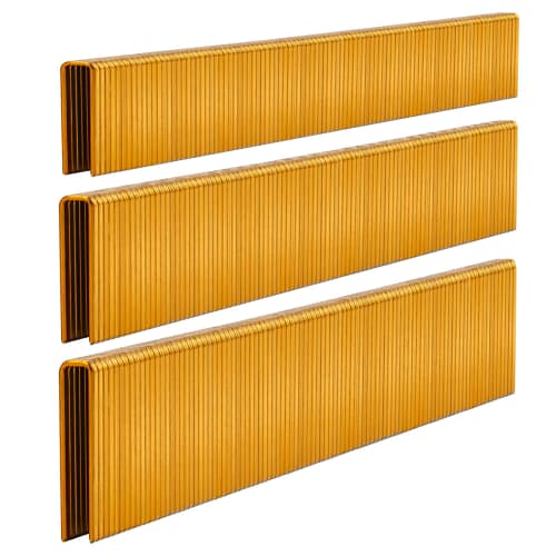 SimCos 18 Gauge 1/4" Narrow Crown Staples (1", 3/4", 1/2"), Zinc Plated, 1200 Count, Assorted Project Pack for Air or Electric Staplers