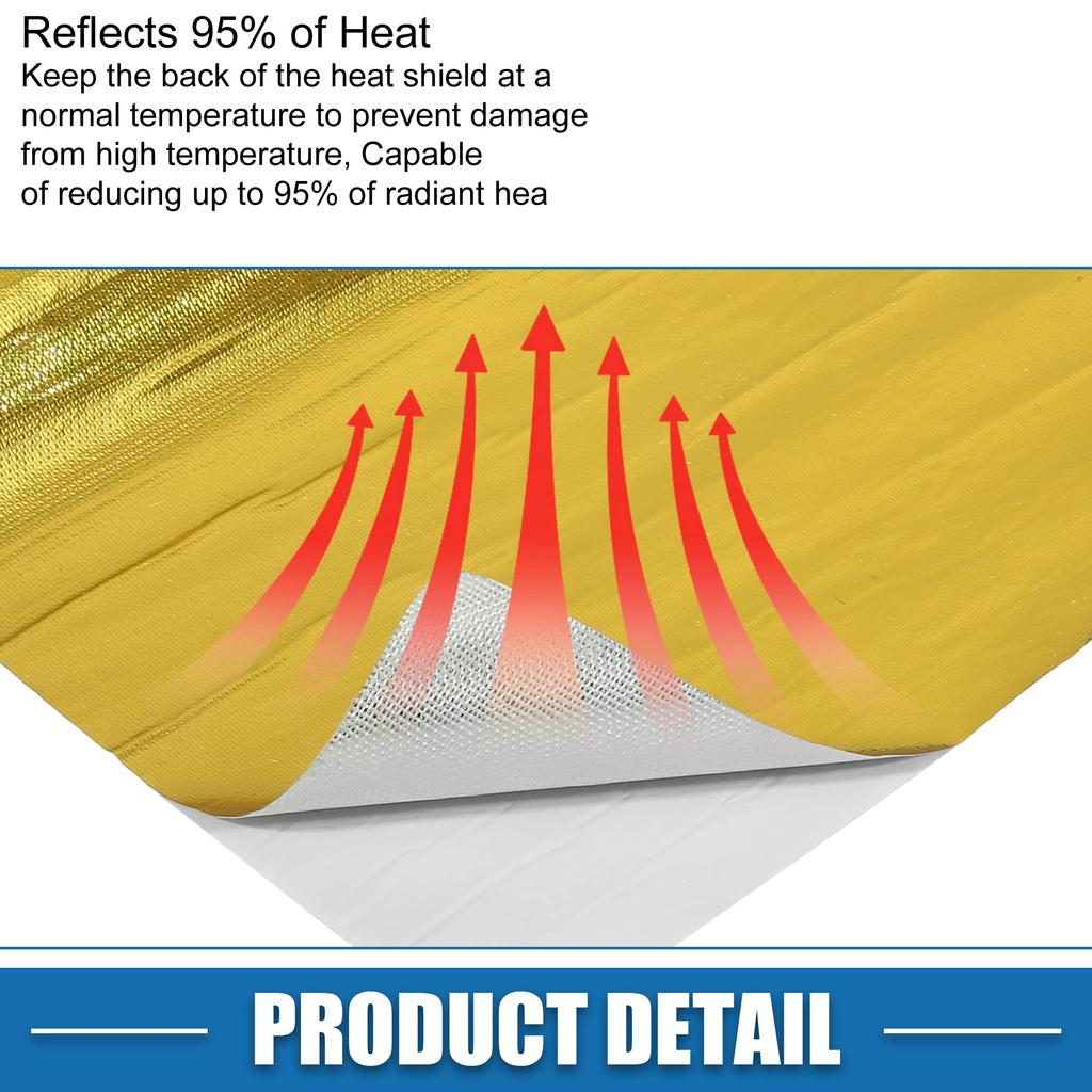 ABSOPRO Car Heat Shroud Aluminum Plated Heat Shield Mat Heat Shield Cover Protective Fiberglass x 48" 36"