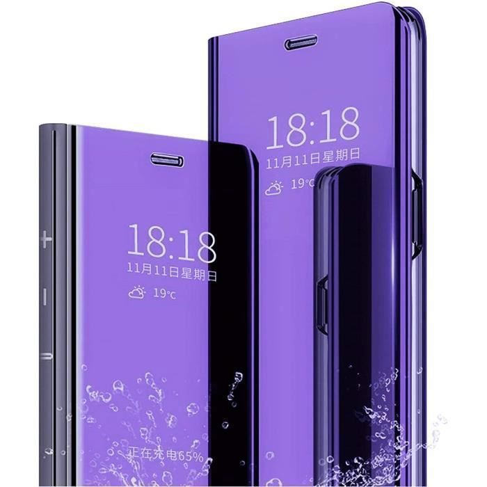 Coque de protection - BOOLING - Samsung Galaxy A55 5G - Effet Mirror Violet - 360° Antichoc - 2 Verres Trempés