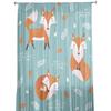 Fox Orange Blue Leaves White Dots Tulle Sheer Window Curtains for Living Room Kitchen Children Bedroom Voile Hanging Curtain