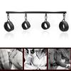 Kit de bondage BDSM Aço inoxidável Barra de espalhamento extensível Algemas de escravo Algemas de tornozelo Fetiche Restrições Conjunto Brinquedo sexual
