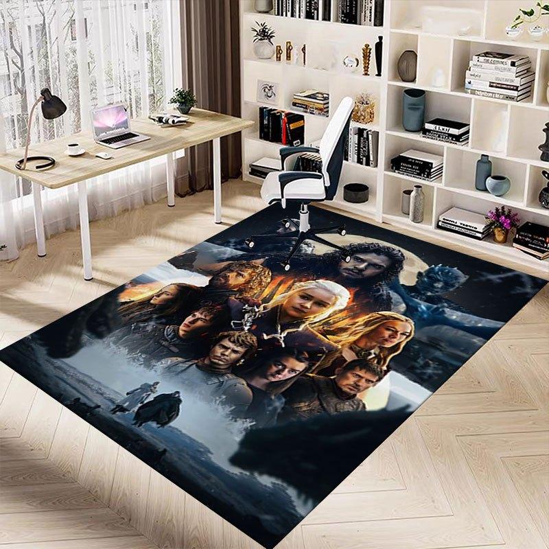 1pc Fire and Blood Office Carpet Chair Mats, Home Decor Mat | Fantasy Theme Mat | Durable Mat, Dragon DecorB18