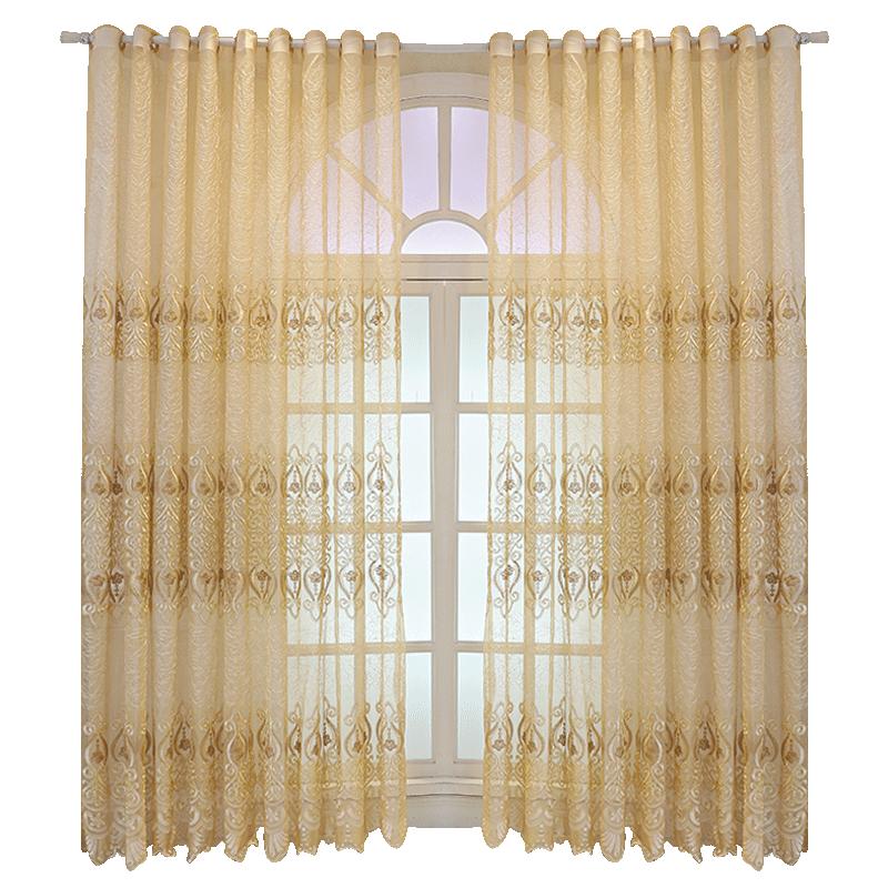 1 pezzo Lussuosa Tenda Jacquard Ispessita in Stile Europeo - Elegante Tenda Semitrasparente da Finestra per Soggiorno, Camera da Letto, Balcone con Motivo Vintage
