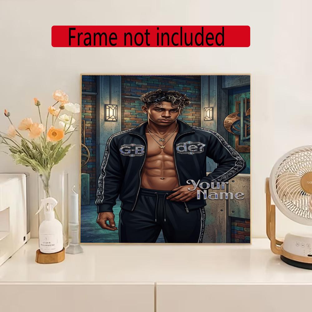 Lamin Yamal Customize Your Name Diamond Painting Round Diamond Diy Frameless Holiday Artwork Suitable For Home Office Wall Decoration