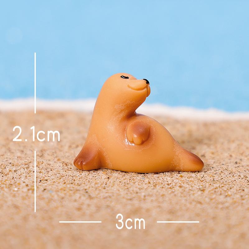 Micro-landscape Ornaments, Realistic Sea Lions, Sea Dogs, Seals and Other Small Animal Creative Car Resin Craft Decorative Accessories