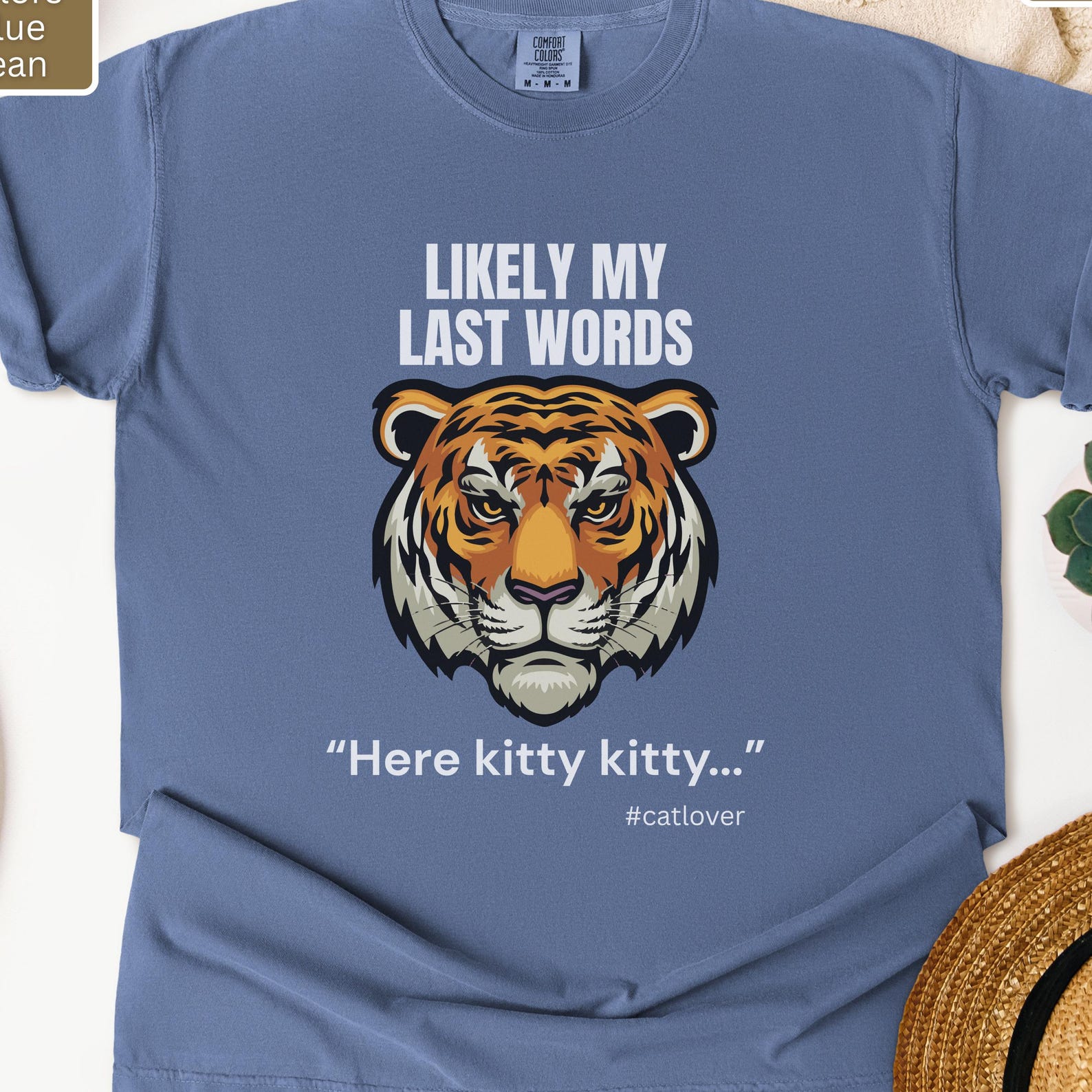 Tiger Graphic Tee: Funny Cat Lover Unisex Cotton T-Shirt XL
