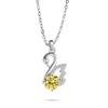 Collana con Ciondolo Cigno 6,5 mm per Donna Design Minimalista Elegante Catena Clavicola D VVS1 Gioiello Delicato