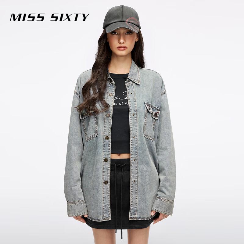 MISS SIXTY Retro Cotton Denim Shirt M