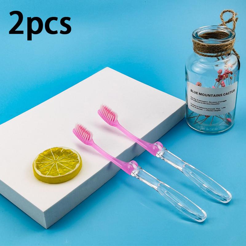 

2Pcs Travel Folding Toothbrush Hygiene Oral Portable Disposab Soft-Bristled Toothbrush Business Trips Outdoor Activities A8