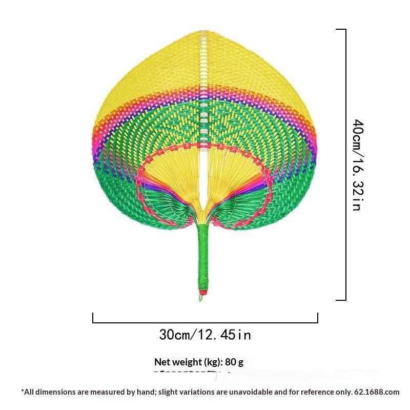 Bamboo Dandelion Hand Crank Fan Handcraft Fan Exquisite Pure Straw Creative Household Summer Portable Hand Crank Fan