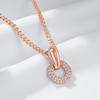 Luxury Full Shiny Natural Zircon Pendant Necklace For Women Unique Design  Rose Gold Color Bride Wedding Jewelry Gift