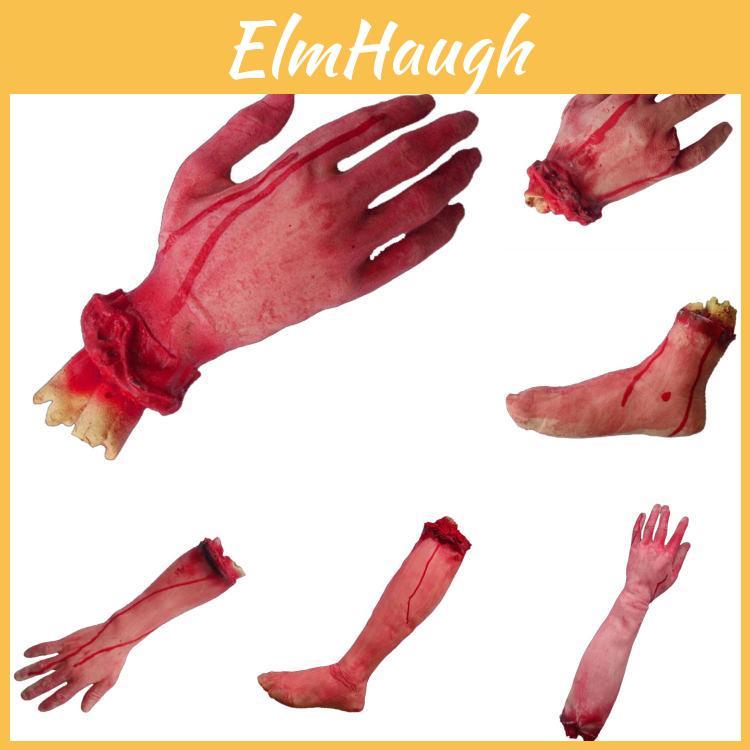 Creative Halloween Scary Fake Body Parts Bloody Severed Arm Hand Foot Props For Celebrations