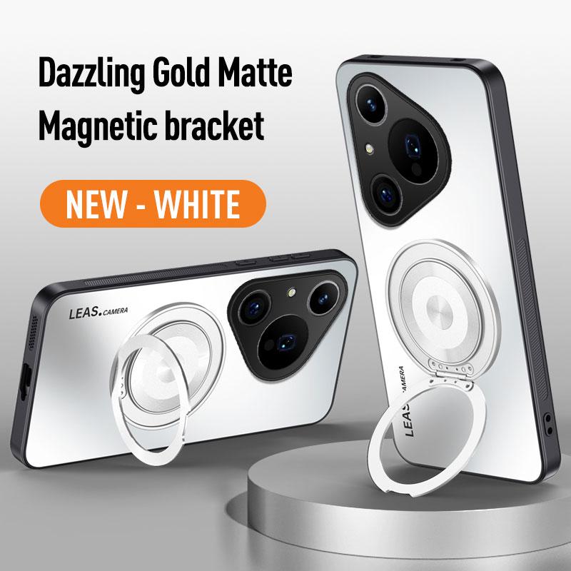 

Для Huawei Pura 70 80 Ultra P60 P50 P40 P30 Mate 70 60 50 40 30 20 Pro Чехол для телефона с магнитной кольцевой подставкой, Защитная крышка для кольца объектива Huawei Mate 20 белый