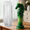Classical Horse Head Scented Candle Mold Lion King Totem Roman Pillar Silicone Mold DIY Relief Wax Craft Maker for Home Decor