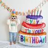Colorful Three-Layer Cake Balloon - Birthday Party & Photo Prop Decoration