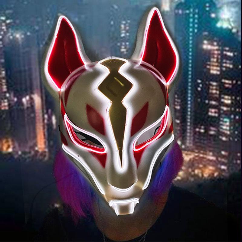 Halloween Game Glowing Mask Led Light Up Mask Cosplay Fox Mask For Festival Halloween Costume Nightclub Flashing Dj Show Props