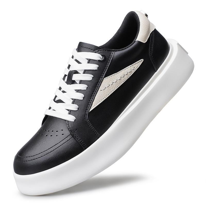 Fashion Genuine Leather Male Walking Shoes 2025 New Mens Sneakers Stylish Lace-Up Men Casual Flats Classic All-match Men's Skate Shoes