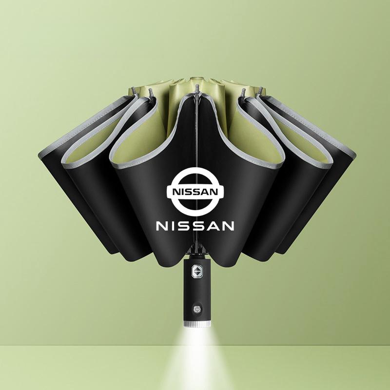 Regenschirm mit LED-Reflexstreifen Regen Windschirm Für Nissan sentra Serena maxima Versa Juke Micra rogue tiida x-trail nismo