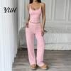 Cute Summer Pajamas with Thin Straps Women Set Floral Print, Sleeveless U Neck Lightweight Sleep Sets for Vacation Camisole And Pants, Sexy