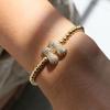 Trendy Hot Sale Hip Hop 18k Gold Plated 26 English Zircon Letters Bracelet Fashion Copper Beading Bracelet Women's Gift Jewelry