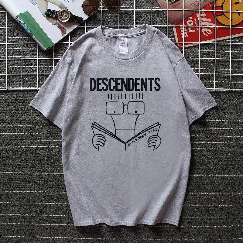 Descendents Wszystko ssie Śmieszny Top T-shirt Top Moda Streetwear Camisetas Wysokiej Jakości Bawełna Camisas Hombre T-shirty Męskie