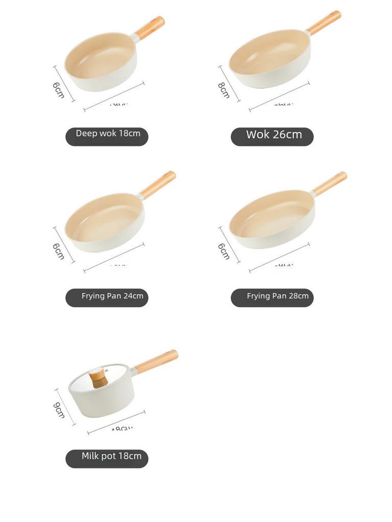 Neoflam Ceramic Non-Stick Frying Pan & Milk Pan for Gas & Induction Cookers