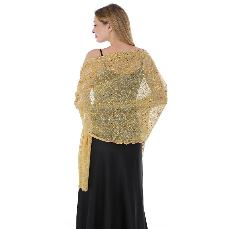 Temperament Elegant Plum Blossom Sequins Embroidered Shawl Bridal Cheongsam Evening Dress Banquet Shawl