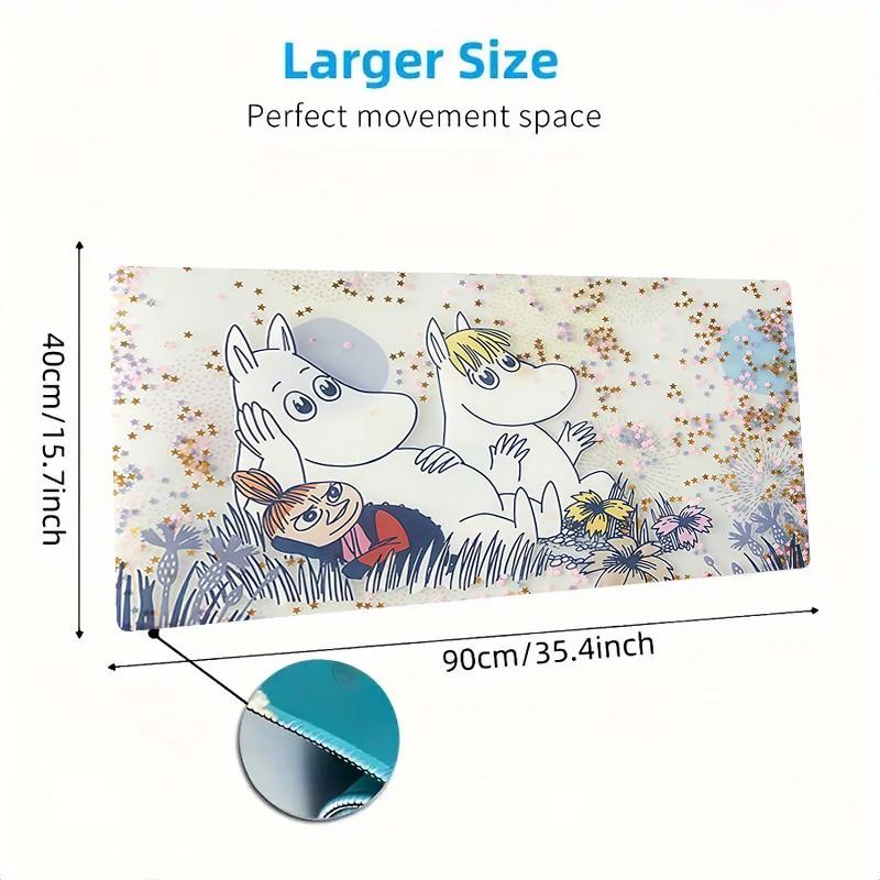 Moomin2 Print Cushion Non-slip Laptop Tablet Big Mousepad XXL Mat Mini PC Playmat With Lock edge