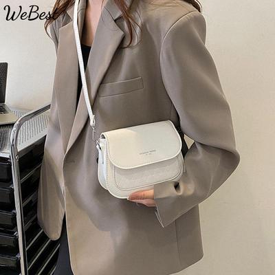 Luxusní taška přes rameno se sedlem s klopou pro ženy Vintage Small Square Crossbody kabelka z PU kůže