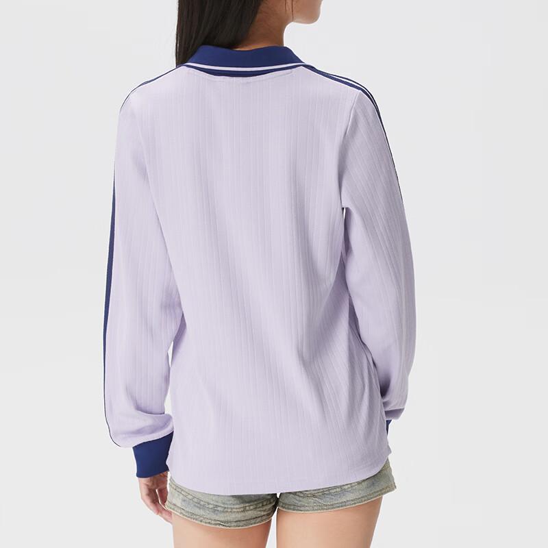 adidas Originals Women's Long Sleeve Polo Shirt Purple KY5733